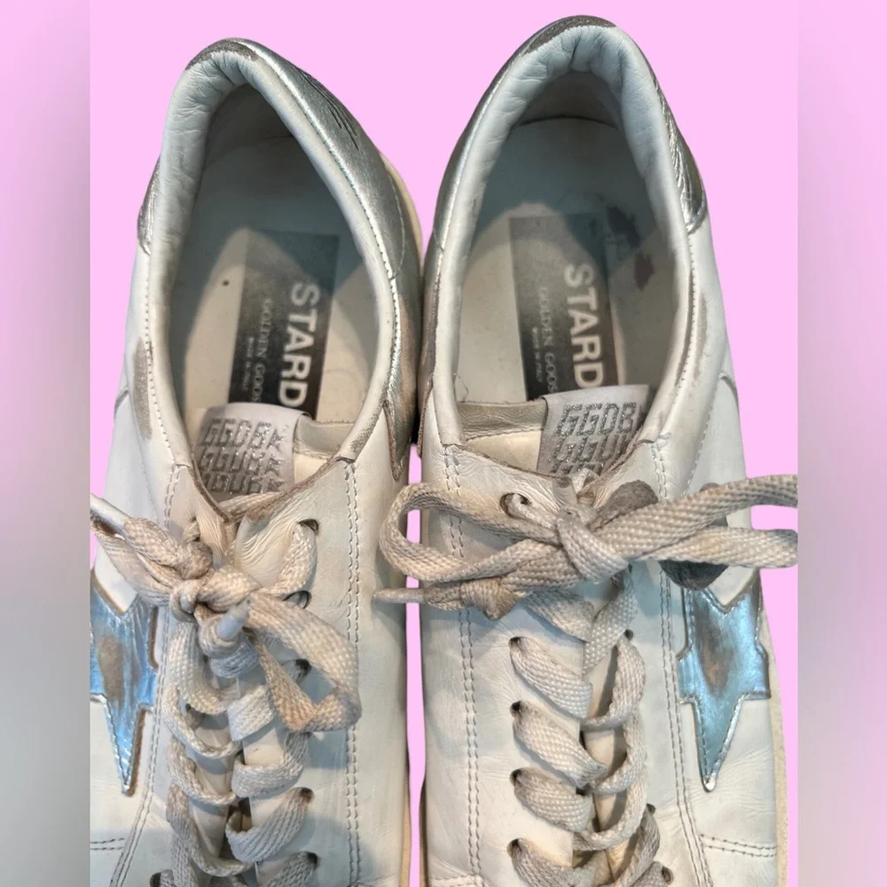 Golden Goose Stardan with silver metallic leather star and heel tab size 40 - Picture 6 of 12